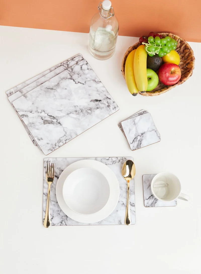 Marks & Spencer Set Of 4 Marble Effect Placemats & 4 Coasters