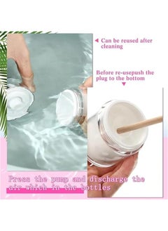 HOOKOR 4 Pack Empty Airless Pump Jar Acrylic Airless Cosmetic Container Portable Refillable Travel Size Cream Jar Vacuum Bottle Lotion Jar with Pump Lid for Skincare Cream, White  - Image 4