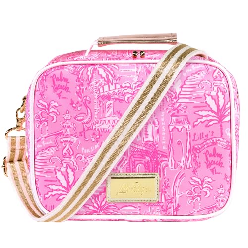 Lilly Pulitzer Insulated Lunch Box for Women, Cute Lunch Cooler Bag with Adjustable/Removable Shoulder Strap (Palm Beach Playground) - Image 1
