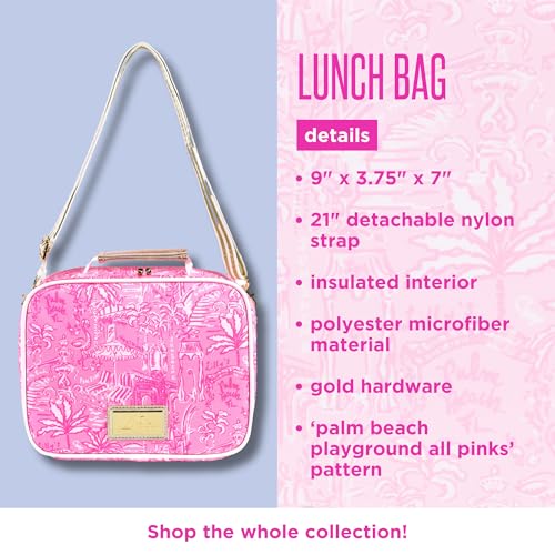 Lilly Pulitzer Insulated Lunch Box for Women, Cute Lunch Cooler Bag with Adjustable/Removable Shoulder Strap (Palm Beach Playground) - Image 5