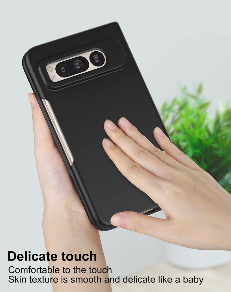 Foluu Case for Google Pixel Fold 2023, Ultra Thin Slim Fit Matte PC with Non-Slip Grip Full Protection Protective Cover for Google Pixel Fold 2023 (Black) - Image 4