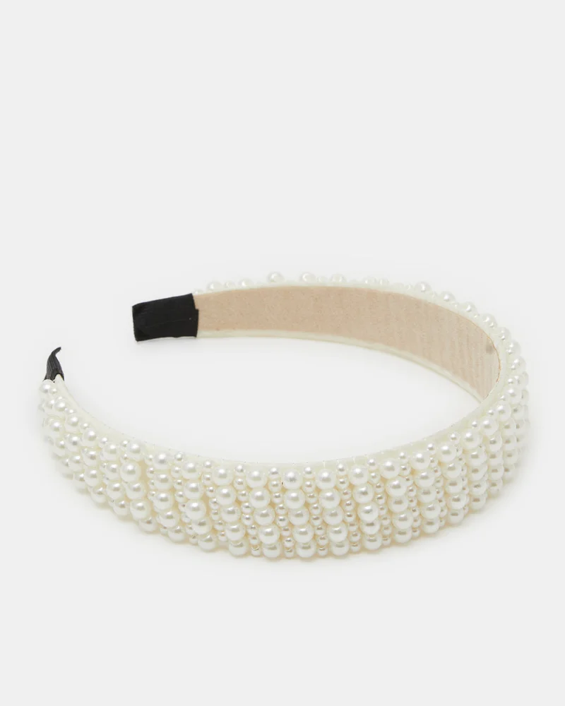REDTAG Girls White Embellished Headband