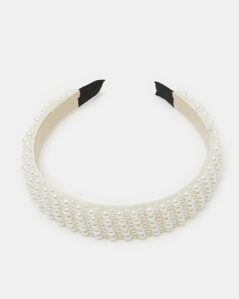 REDTAG Girls White Embellished Headband
