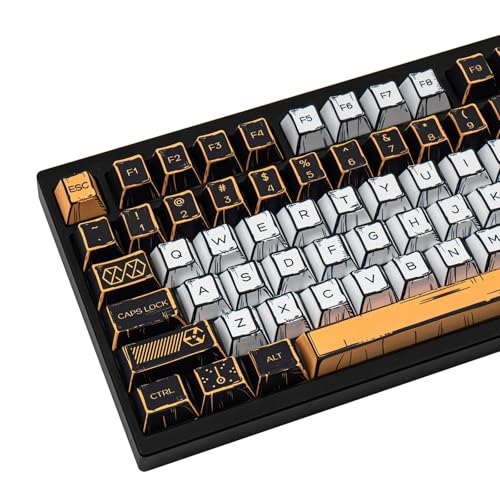 GEKUCAP Black and White Manga Keycaps, 150 Keys Anime Style PBT keycaps, Dye-Sublimation Cherry Profile Keycap Set for Cherry Gateron MX Switches Mechanical Keyboard - Image 1