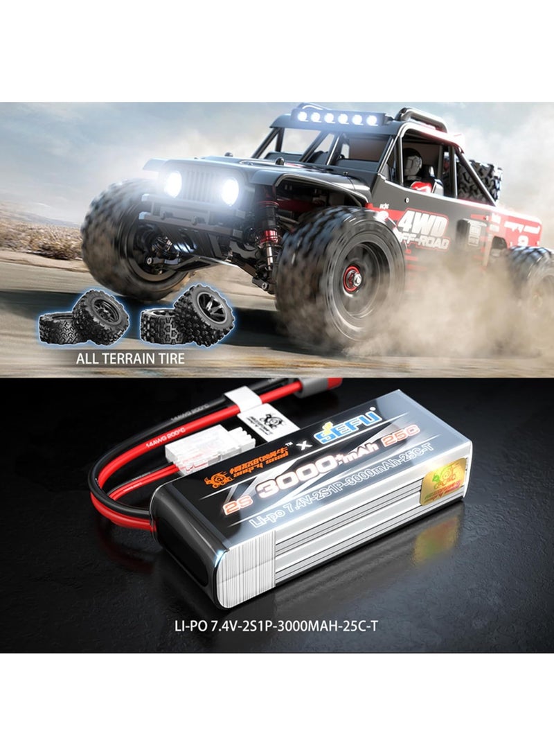DEERC RC Car – 1:14 Scale 4WD Brushless Off Road Truck for Adults, 70km/h High Speed RC Car, RTR Brushless 1/14 Scale Drift Car for Adults, 2.4GHz RC Truck with Oil Filled Shocks - Image 5
