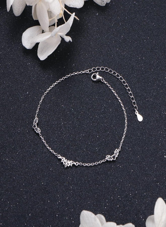 Ladytree Flying Bat Bracelet for Women 925 Sterling Silver Cool Black Bats Animal Charm Adjustable Bracelet Halloween Jewelry Birthday Jewelry for Mother Wife Daughter Family - Image 5