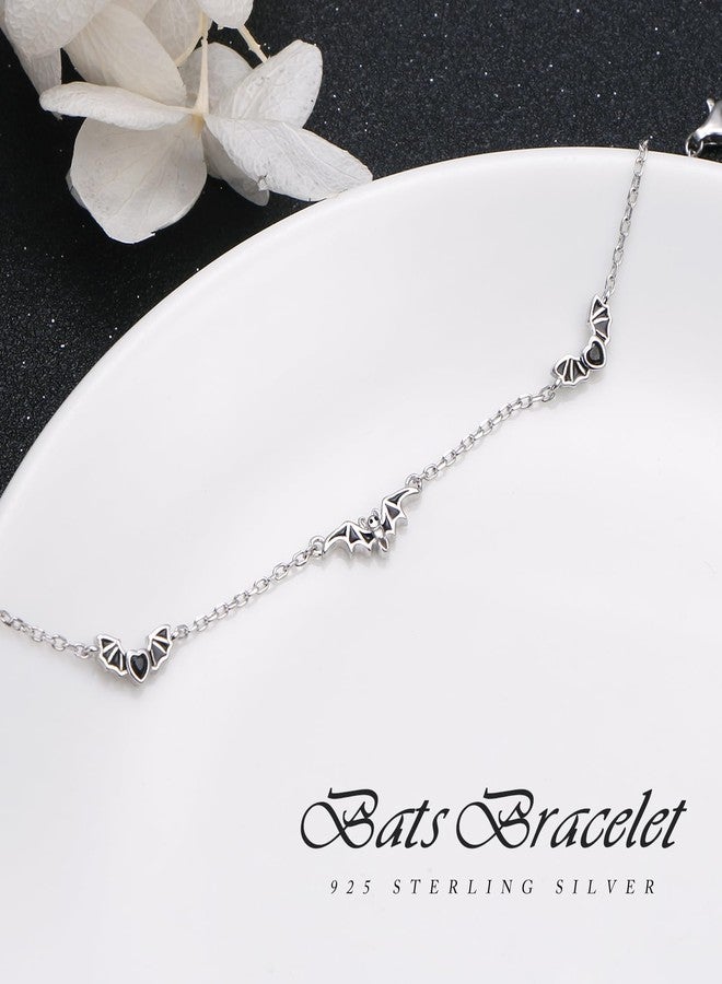 Ladytree Flying Bat Bracelet for Women 925 Sterling Silver Cool Black Bats Animal Charm Adjustable Bracelet Halloween Jewelry Birthday Jewelry for Mother Wife Daughter Family - Image 4
