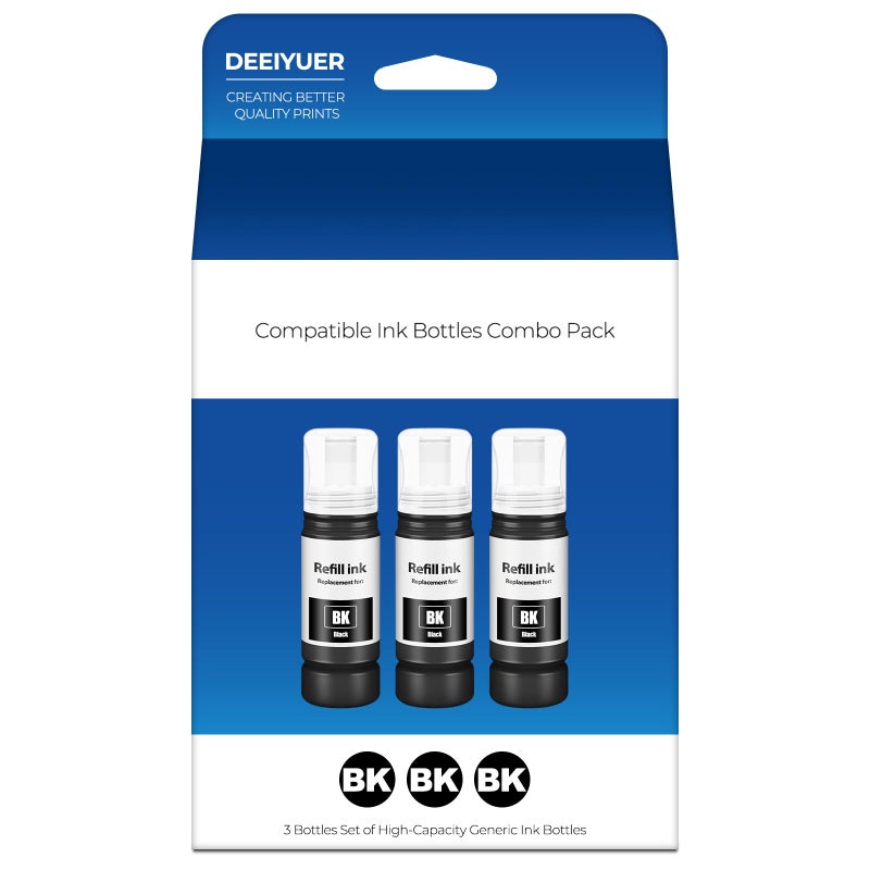 DEEIYUER Compatible for EPT522 Black Ink Refill Bottles ET-2800 ET-4800 ET-2803 ET-2720 Compatible for EPT522 Ink Refill Bottles Black Use for Eco Tank ET 2800 ET 2803 ET 4800 ET-2400 ET-2720 ET2800 ET2803 - Image 1