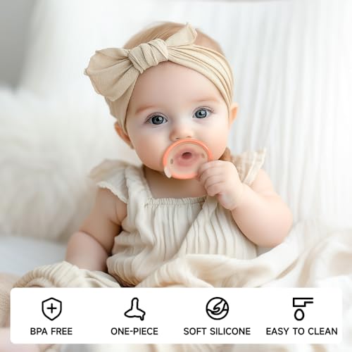 Garkoko Baby Pacifiers 1-6 Months One-Piece Pacifiers 3 Months BPA-Free Lightweight Soft Silicone Newborn Pacifier for Breastfed Babies - Image 3