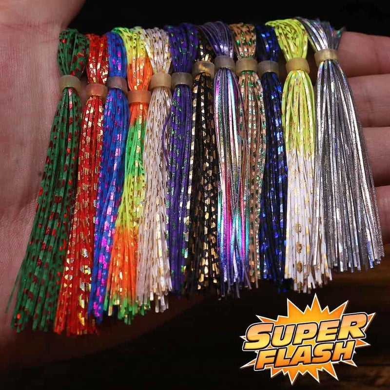 XFISHMAN مواد ربط الطيران - أرجل مطاطية - تنورة مطاطية سيليكون 12-24 ألوان لوازم ربط الطيران - Image 2