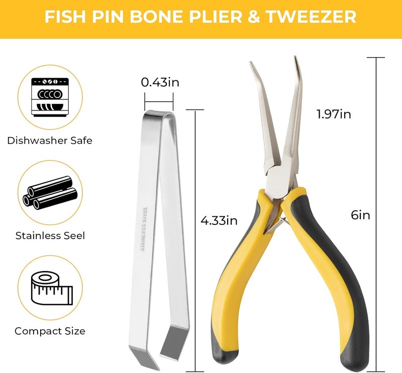 THAMIAO Fish Bone Pliers Tweezers Kit for All Kind of Fish Stainless Steel Deboning Tools 2pcs - Image 2