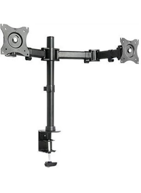 Fully Adjustable Dual Monitor Desk Mount Stand for 2 LCD Screens – Height Adjustable -- Swivel, Tilt, Cable Management, Heavy-Duty Base for Home & Office – Ergonomic Dual Monitor Setup for Improved Productivity