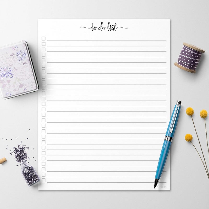 321Done To Do List Notepad - 50 Sheets (8.5" x 11") To-Do's Notepad Tear Off, Planning Memo Pad, Planner Checklist Organizing - Made in USA - Simple Script - Wide-Ruled - Image 3
