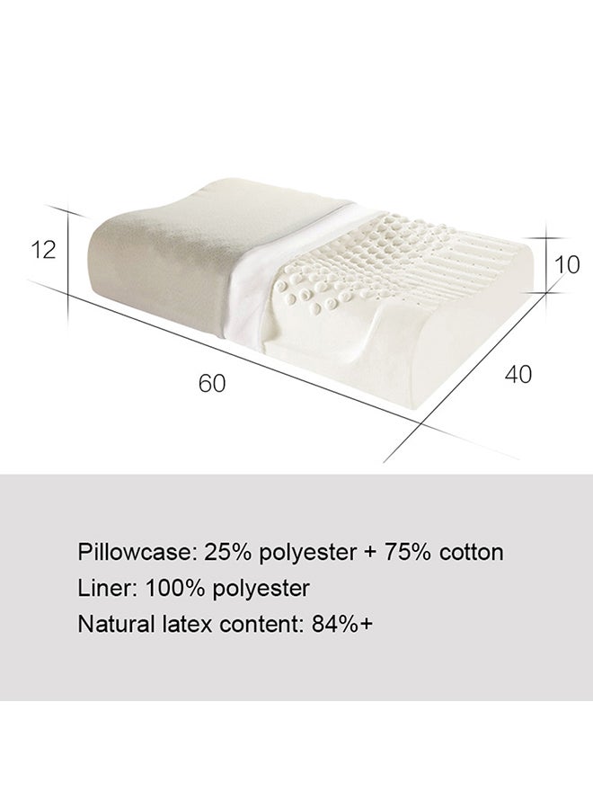 إسكدنيا وسادة نوم لتخفيف آلام الرقبة قطن أبيض 50x10x30سم - Image 3