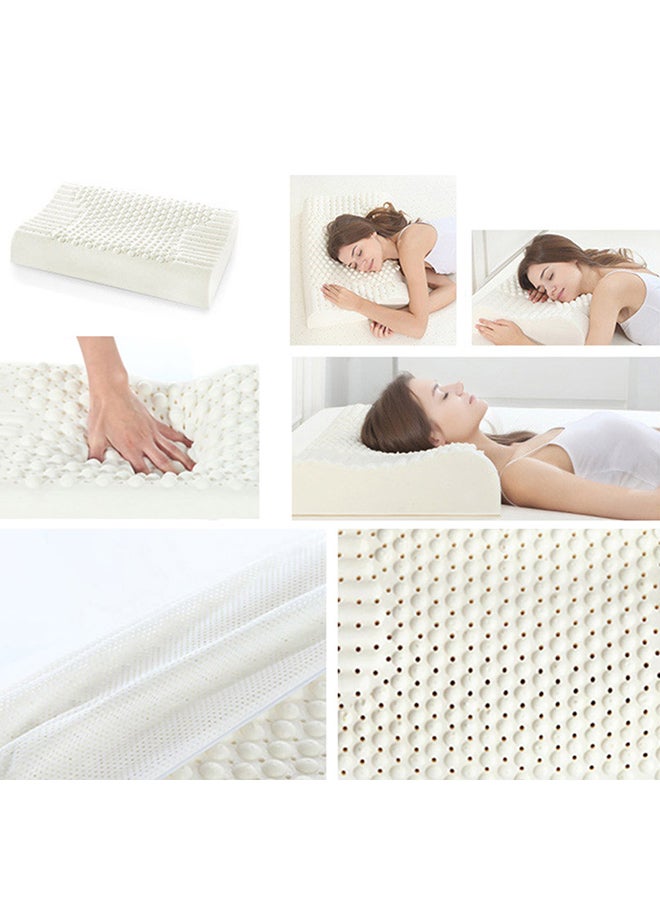 إسكدنيا وسادة نوم لتخفيف آلام الرقبة قطن أبيض 50x10x30سم - Image 5