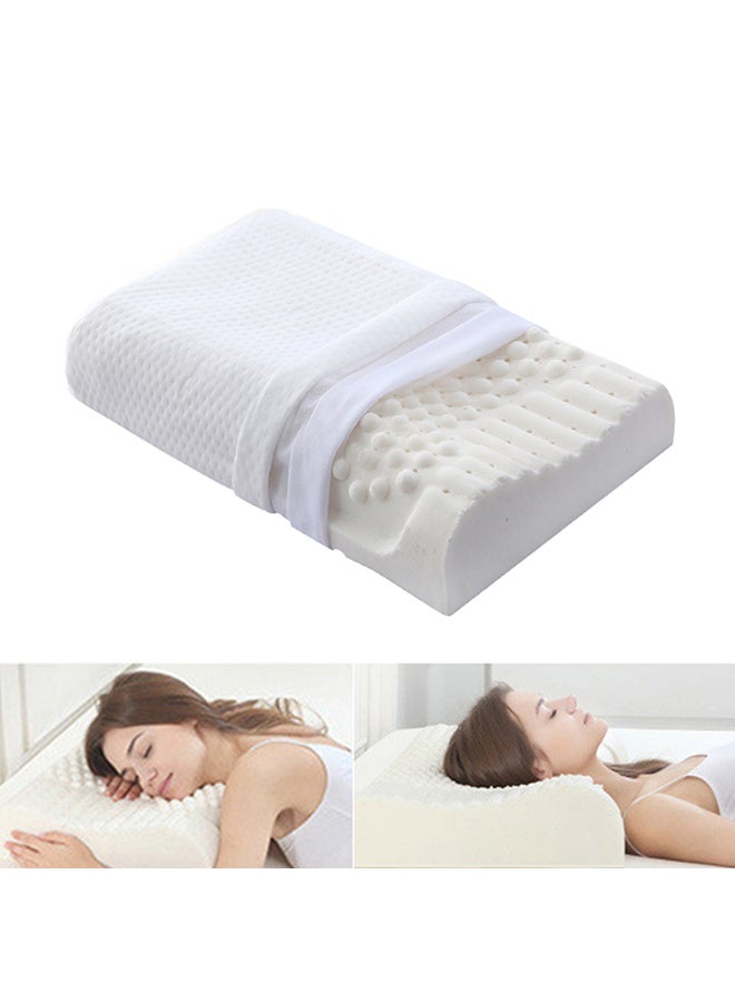 إسكدنيا وسادة نوم لتخفيف آلام الرقبة قطن أبيض 50x10x30سم - Image 4