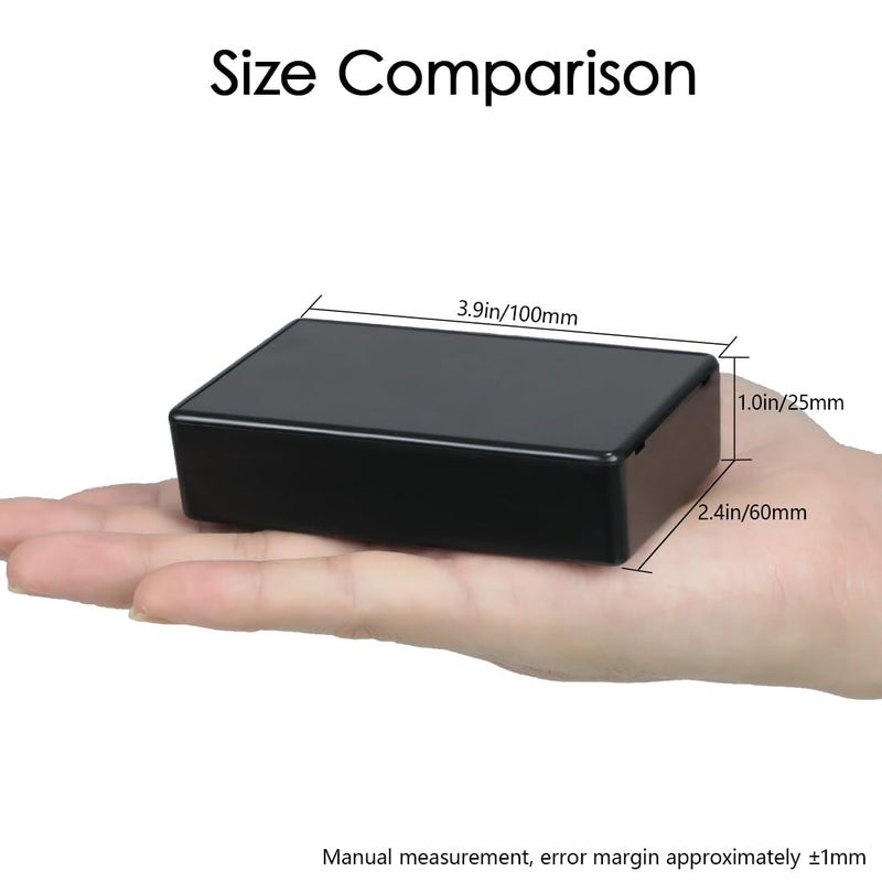 LeMotech 5Pcs ABS Plastic Electrical Project Case Power Junction Box, Project Box Black 3.9 x 2.4 x 1.0 inch (100 x 60 x 25 mm) - Image 5