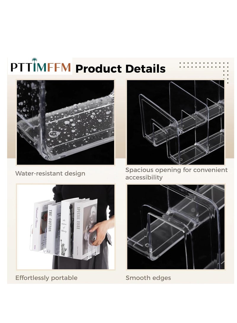PTTIMFFM 2 Pack Clear Handbag Organizer,4-Section Purse Shelf Divider and Display Stand,Closet Storage Organizer for Purses, Files, or Books,Bedroom and Kitchen Use  - Image 3