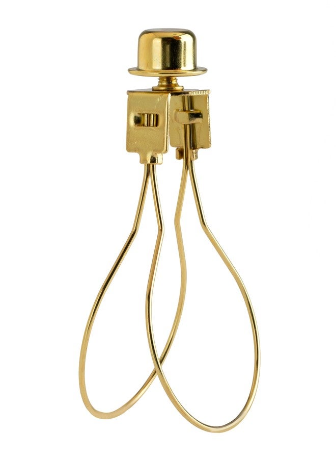 Creative Hobbies® Lamp Shade Light Bulb Clip Adapter Clip on with Shade Attaching Finial Top - Gold - Image 1