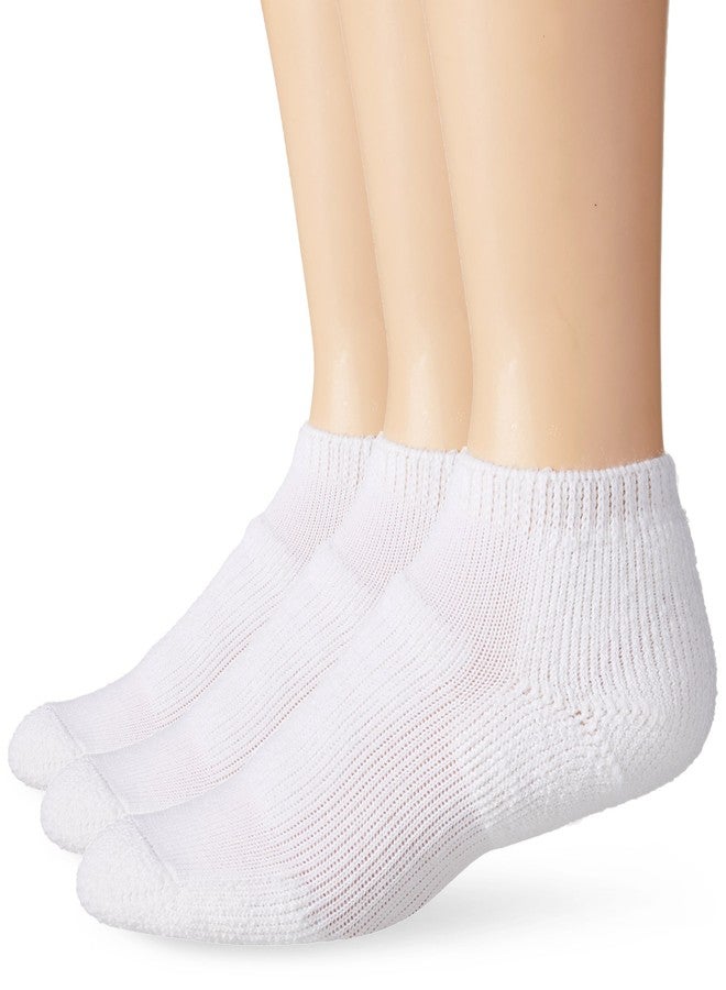 thorlos mens Wmm Max Cushion Walking Low Cut athletic socks, White (3 Pair Pack), Medium US