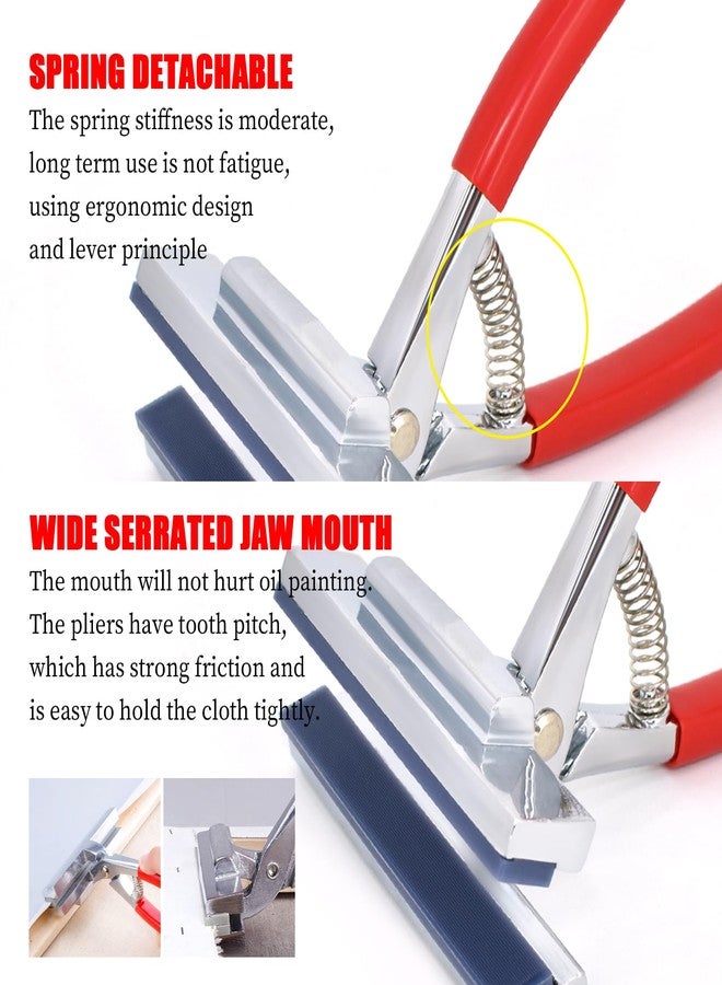 BDS-HOME Heavy Duty Canvas Pliers and Staple Remover Set, Stainless Steel Anti-Corrosion Canvas Stretching Pliers Stretcher with Spring Return Handle 4-3/4" Wide Grip for Canvas Stretching Bars Oil Painting - Image 3