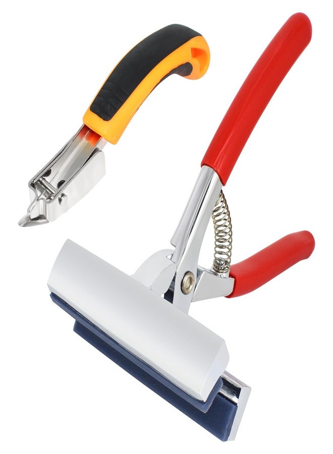 BDS-HOME Heavy Duty Canvas Pliers and Staple Remover Set, Stainless Steel Anti-Corrosion Canvas Stretching Pliers Stretcher with Spring Return Handle 4-3/4" Wide Grip for Canvas Stretching Bars Oil Painting - Image 1