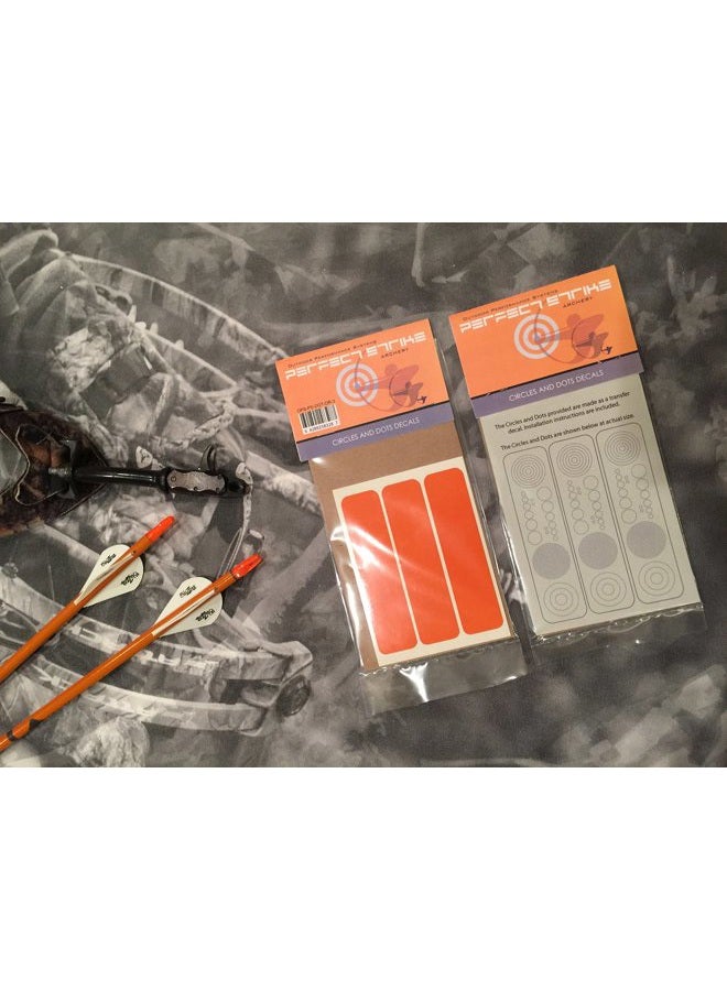 Perfect Strike Archery Circles and Dots Decals for Scope Lenses. Great for practice or competition. Perfect Strike adhesive backed vinyl decals. (Orange) - Image 3