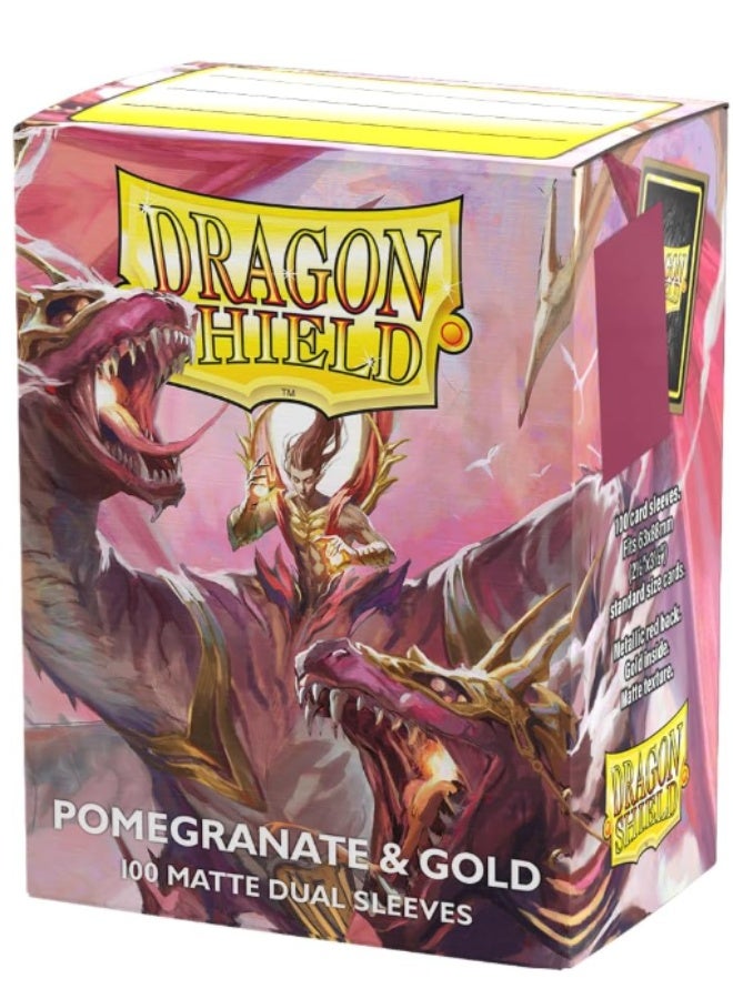 دراجون شيلد Sleeves: Dragon Shield - Standard - Matte (x100) - 25th Special Ed. - Red/Gold - Image 1