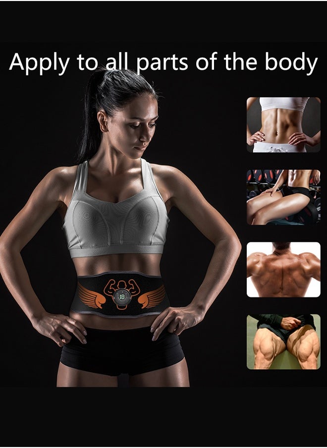 UNUNS Ab Stimulator Muscle Toner Belt,Adjustable Waist Muscle Stimulator,Abdominal Toning Belt,Strength Training Equipment For Men Woman Abdomen Arm Leg,Ab Machine For All Body Types,Black-6 Modes  - Image 3