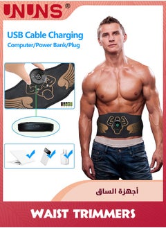 UNUNS Ab Stimulator Muscle Toner Belt,Adjustable Waist Muscle Stimulator,Abdominal Toning Belt,Strength Training Equipment For Men Woman Abdomen Arm Leg,Ab Machine For All Body Types,Black-6 Modes  - Image 5