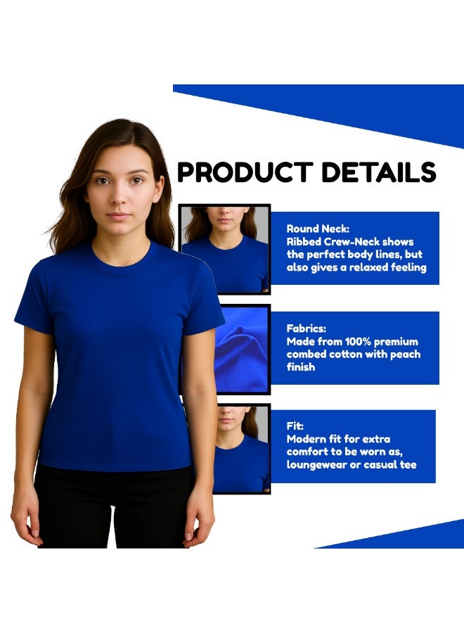 برينت شوب فور مي تي شيرت نسائي ممشط برقبة مستديرة للبالغين، 190 جرام لكل متر مربع، قطن خالص، ألوان أساسية - Image 3