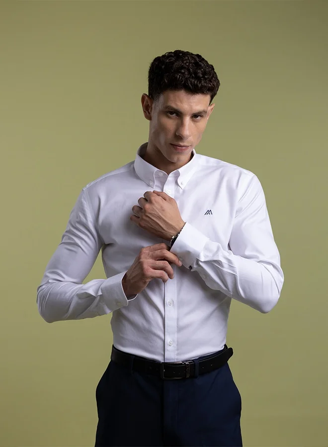 Mannerism The Crisp Everyday White Non Iron Oxford Shirt with Sharp Finish