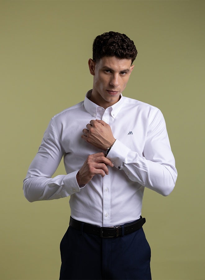Mannerism The Crisp Everyday White Non Iron Oxford Shirt with Sharp Finish - Image 1