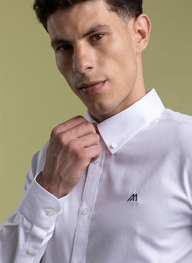 Mannerism The Crisp Everyday White Non Iron Oxford Shirt with Sharp Finish