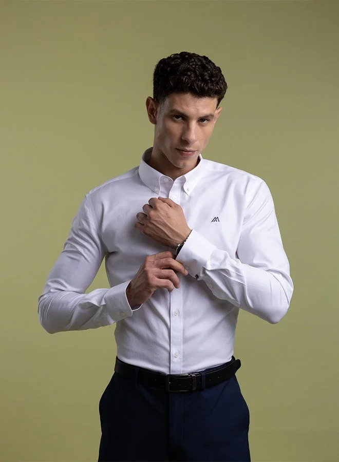 تكلف The Crisp Everyday White Non Iron Oxford Shirt with Sharp Finish