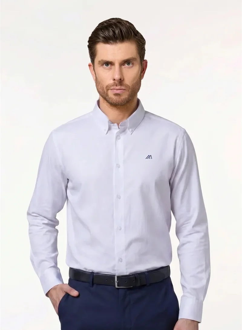 Mannerism The Crisp Everyday White Non Iron Oxford Shirt with Sharp Finish