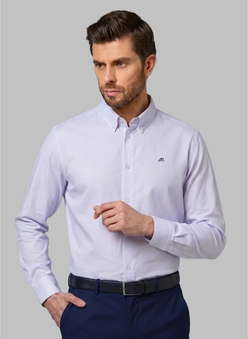 مانرزم The Crisp Everyday White Non Iron Oxford Shirt with Sharp Finish - Image 4