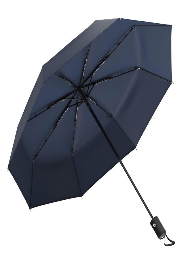Contacts Windproof Compact Umbrella for Rain - Travel Folding Umbrella with Auto Open & Close - Portable, Lightweight & Durable for Men & Women (Navy Blue) - Image 1