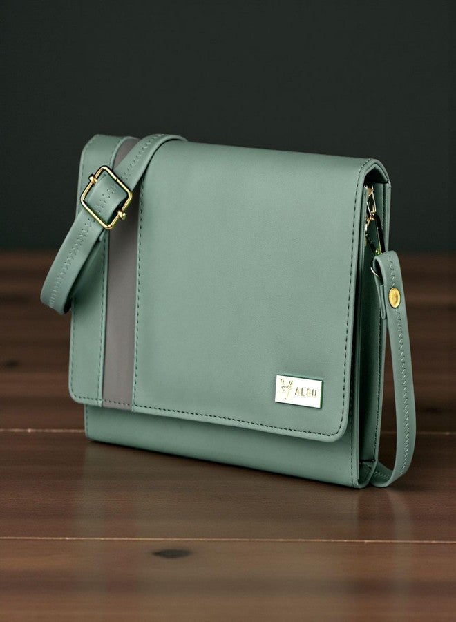 ALSU Women's trendy Sling Bag Light Green | handbag | purse | crossbody bag| deattachable straps |card slots (irf-019Lgrn) - Image 2