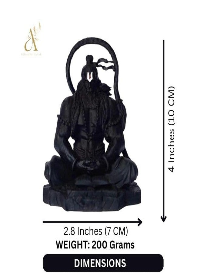 Artisans Bazar Black Meditating Hanuman Ji Murti for Car Dashboard, Meditation Bajrangbali Bhagwan Statue Showpiece for Pooja,Gift, Living Room Decoration Home Décor (Pack of 1) (Black) - Image 1