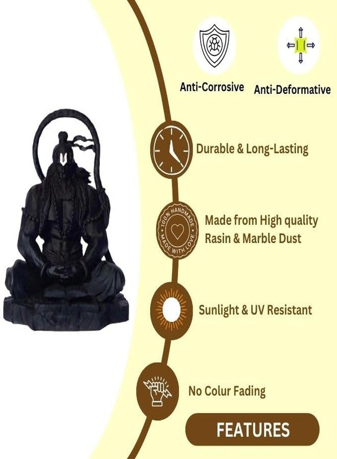 Artisans Bazar Black Meditating Hanuman Ji Murti for Car Dashboard, Meditation Bajrangbali Bhagwan Statue Showpiece for Pooja,Gift, Living Room Decoration Home Décor (Pack of 1) (Black) - Image 2