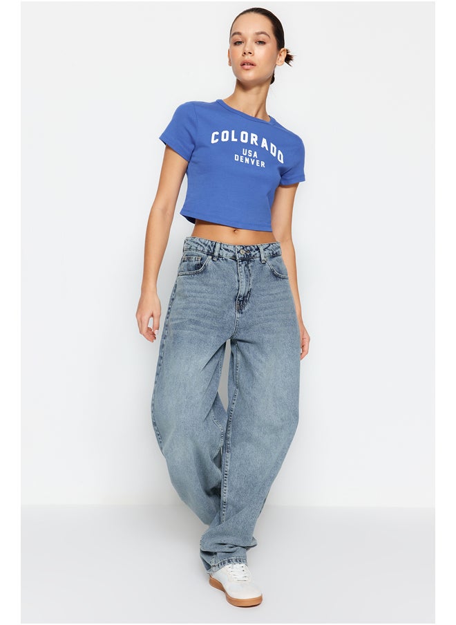 trendyol - Blue Low Waist Skater Jeans TWOSS24JE00038 - Image 1