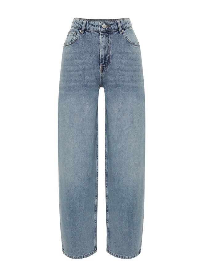 trendyol - Blue Low Waist Skater Jeans TWOSS24JE00038 - Image 1