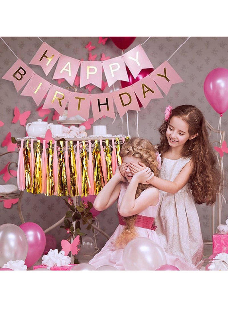 HAPPY BIRTHDAY Banner with 5 pcs Balloons Birthday Party Decoration  - Image 2
