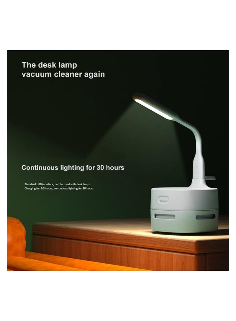 Zikra Mini Cordless Desktop Vacuum Cleaner with 360º Rotatable Design for Efficiently Cleaning Hair, Crumbs, Keyboard Dust, Cigarette Ash, Dog Hair, and Powder (White Lamp) - Energy Saving and Portable. - Image 2