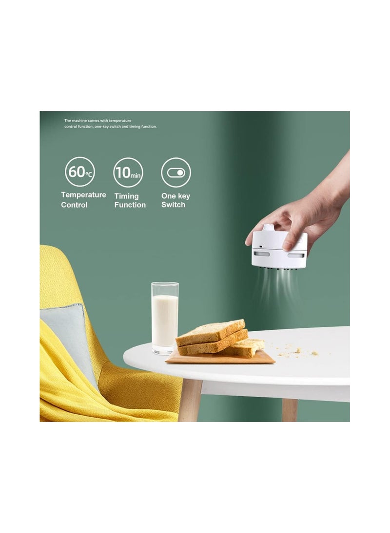 Zikra Mini Cordless Desktop Vacuum Cleaner with 360º Rotatable Design for Efficiently Cleaning Hair, Crumbs, Keyboard Dust, Cigarette Ash, Dog Hair, and Powder (White Lamp) - Energy Saving and Portable. - Image 4