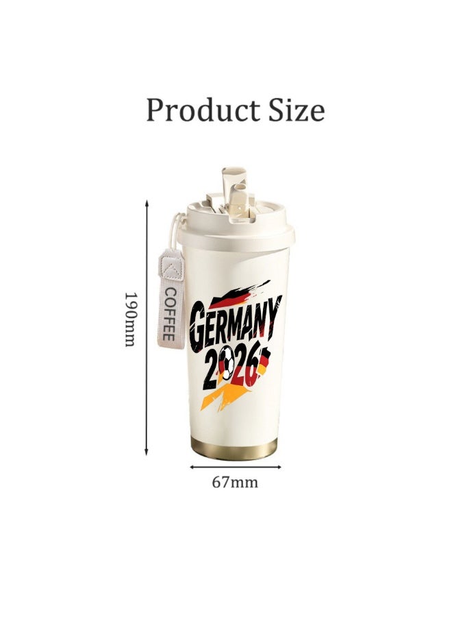 FIFA 520ml World Cup Printed Stainless Steel Insulated Water Bottle Double Wall Vacuum Thermal Flask Leakproof Cup for Hot & Cold Drinks - Image 2