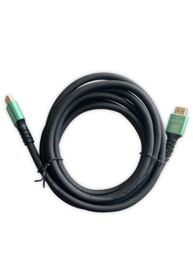 ماركة غير محددة متوفر بالجملة كابل HDMI عالي الدقة 8K TV شاشة كمبيوتر صندوق علوي جهاز عرض كابل فيديو 2.1-اللون: أسود-طول الخط: 1.5 متر نموذج هندسي (8k60hz)  - Image 5