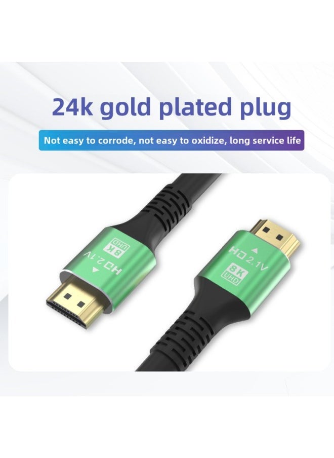 ماركة غير محددة متوفر بالجملة كابل HDMI عالي الدقة 8K TV شاشة كمبيوتر صندوق علوي جهاز عرض كابل فيديو 2.1-اللون: أسود-طول الخط: 1.5 متر نموذج هندسي (8k60hz)  - Image 3