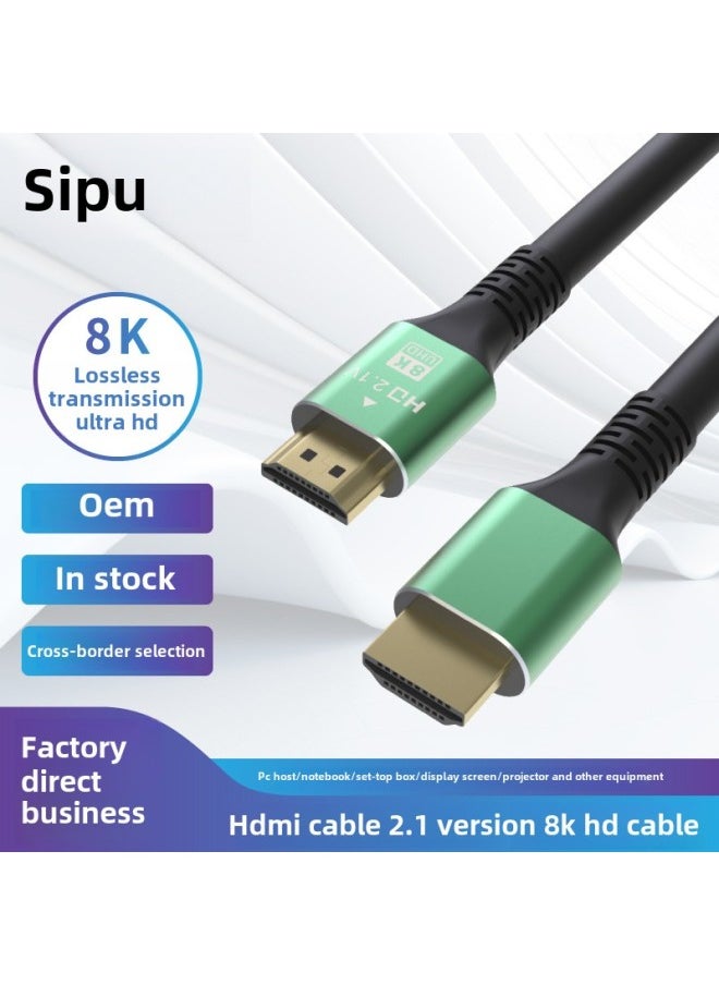 ماركة غير محددة متوفر بالجملة كابل HDMI عالي الدقة 8K TV شاشة كمبيوتر صندوق علوي جهاز عرض كابل فيديو 2.1-اللون: أسود-طول الخط: 1.5 متر نموذج هندسي (8k60hz)  - Image 1